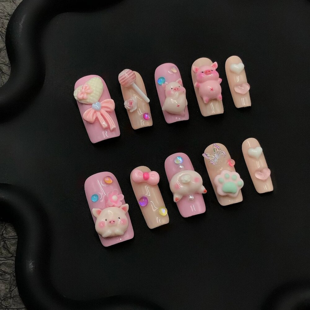 Niche new anime cartoon handmade DIY nail patch. Detachable design. Contains sup